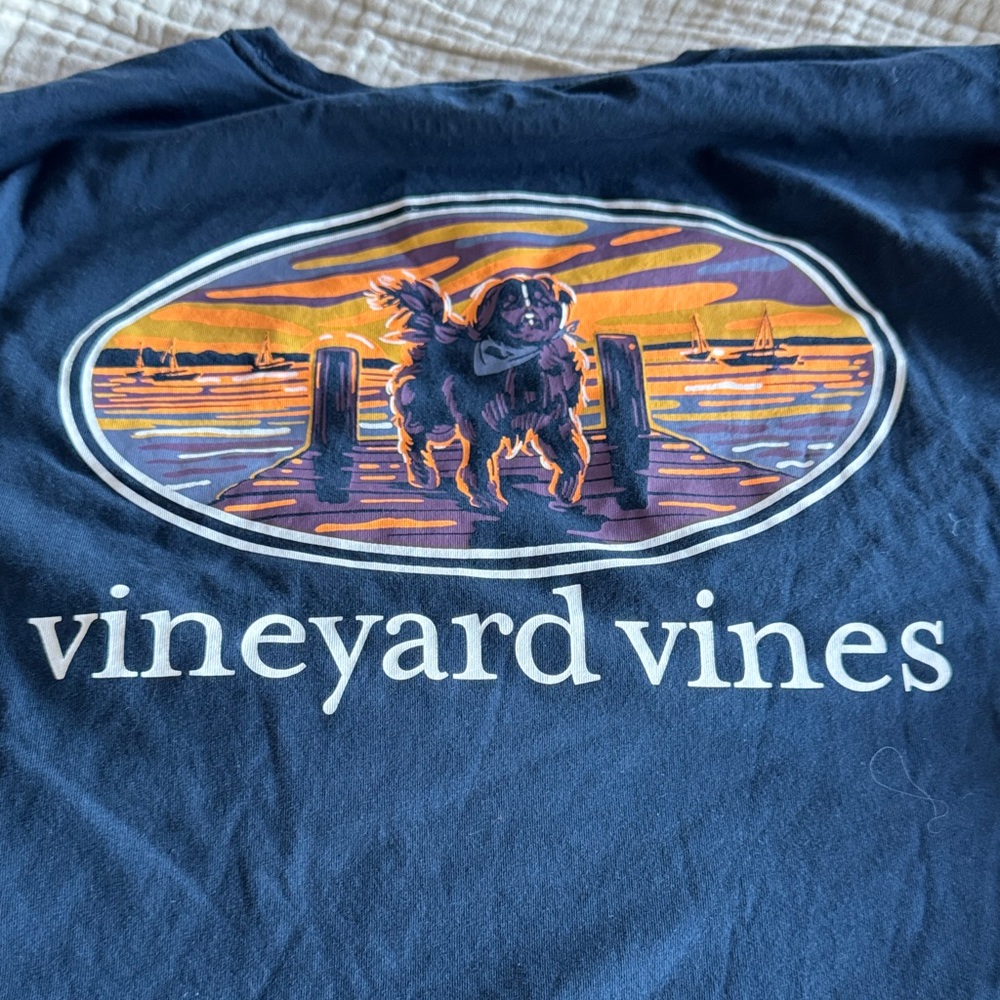 Vineyard Vines Woman’s Navy Pocket Tee